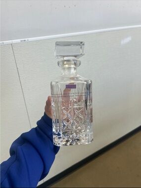Marquis by Waterford Square Cut crystal brandy decanter with Square top
